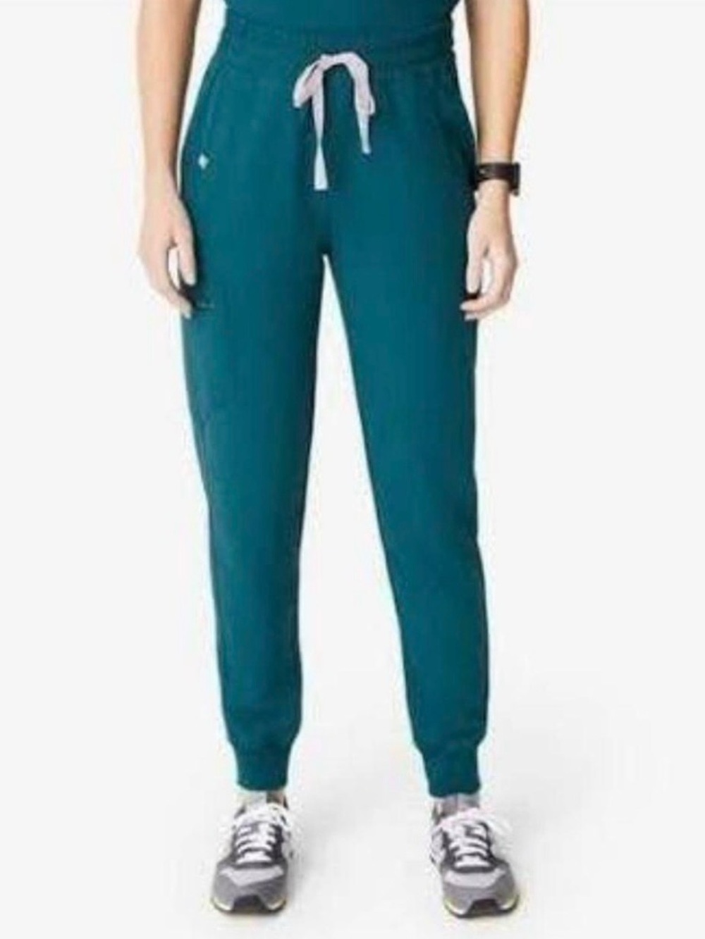 Women’s FIGS Teal Jogger Scrub Pants with Drawstring Waist